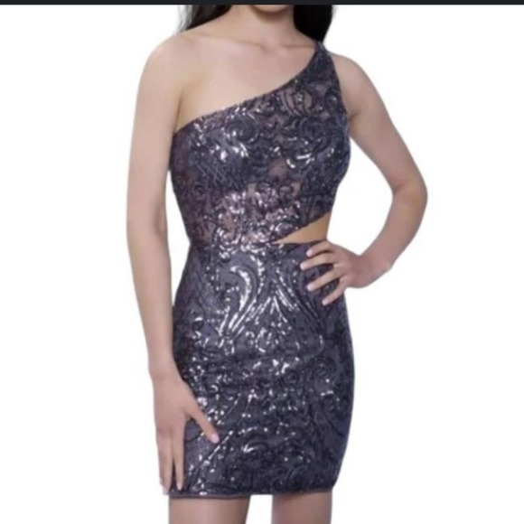 Camille La Vie Lavender Sequin Homecoming Dress Size 4 Formal Party - Picture 1 of 5
